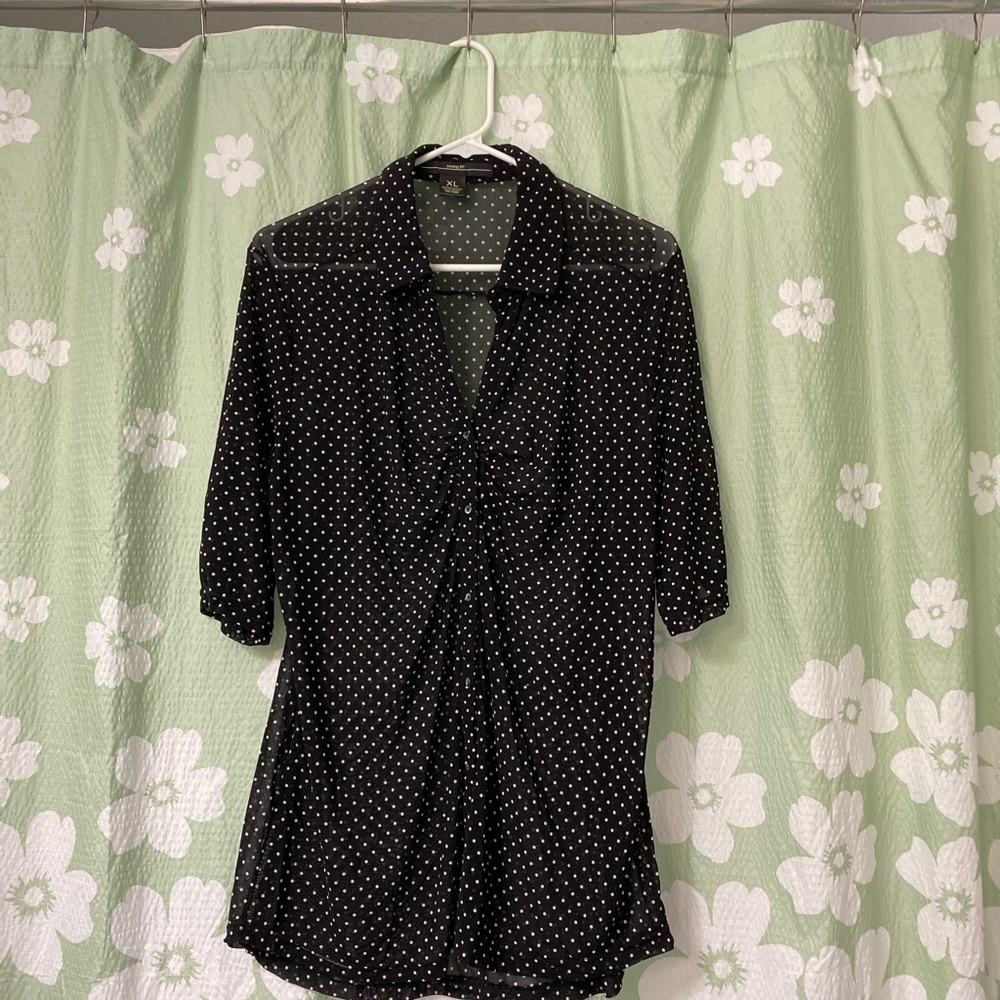 Ladies sheer polka dot top
